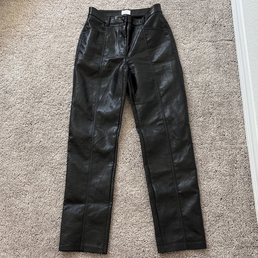 Wilfred Black Faux Leather Pants